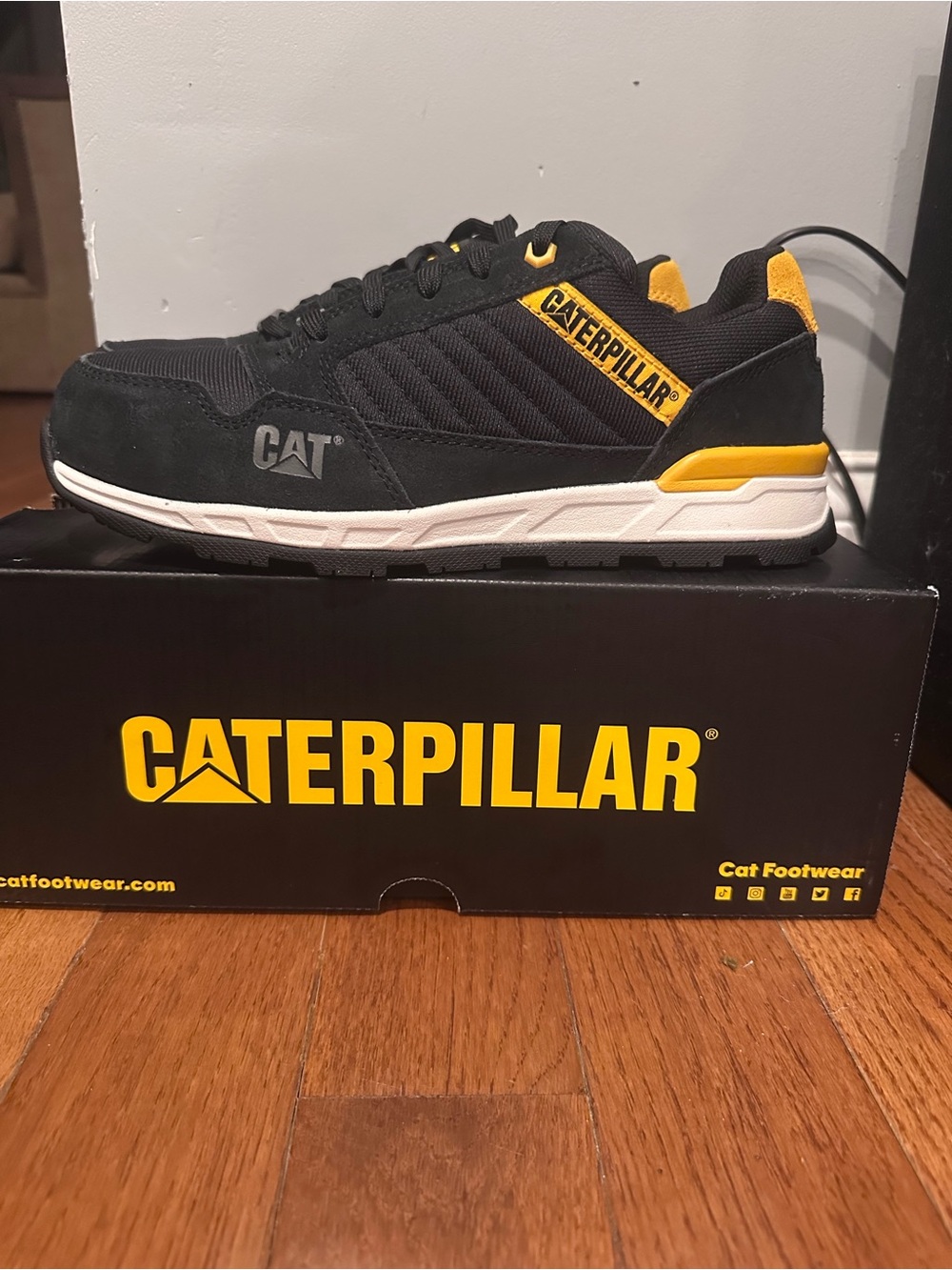 Caterpillar Black and Yellow Low-Top Work-Inspired Sneaker